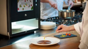 Natural Machines NM Foodini in kitchen plating chocolate spiral | 3D APAC | Sydney Australia