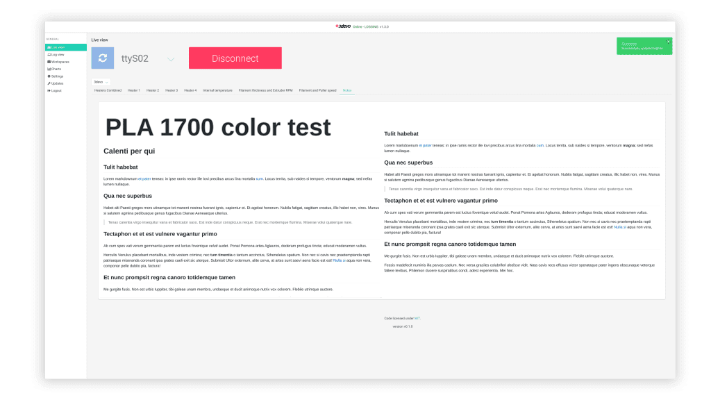 color test notes