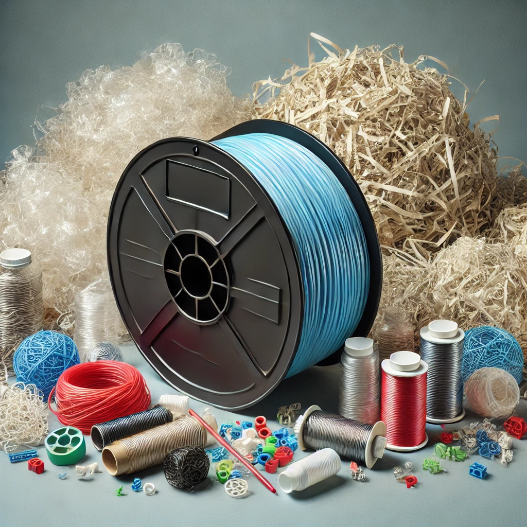 D printing filament made from recycled plastic